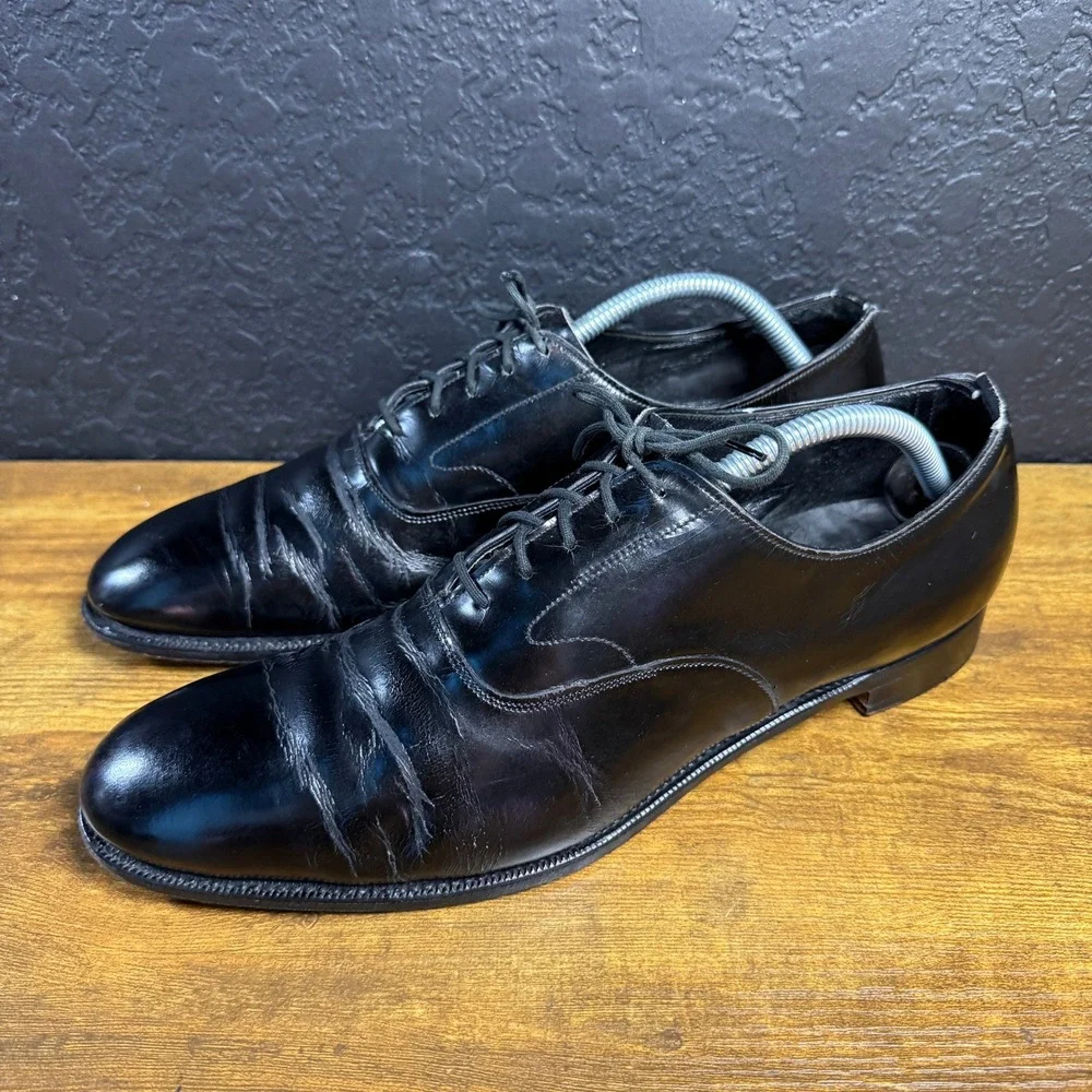 Brooks‎ Brothers Brooks English 911 Black Leather Oxford Mens 9C